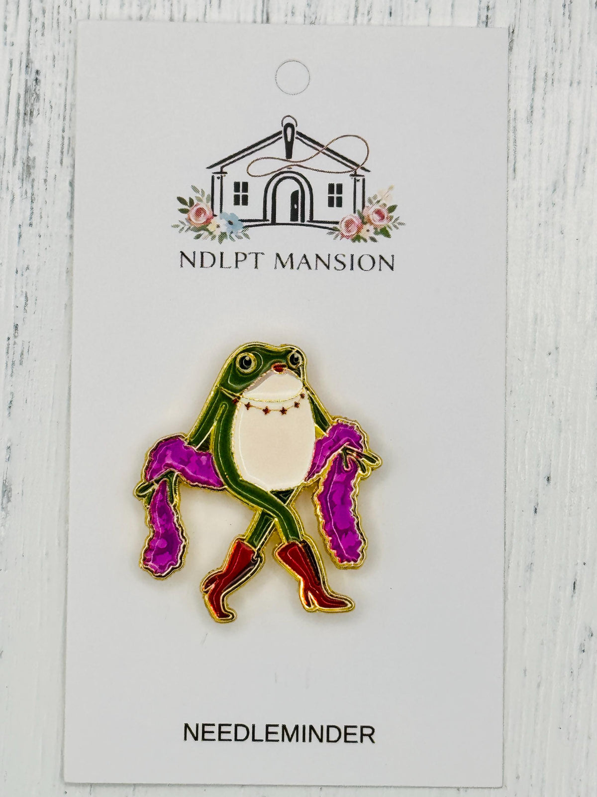Fru Fru Frog with Boa Enamel