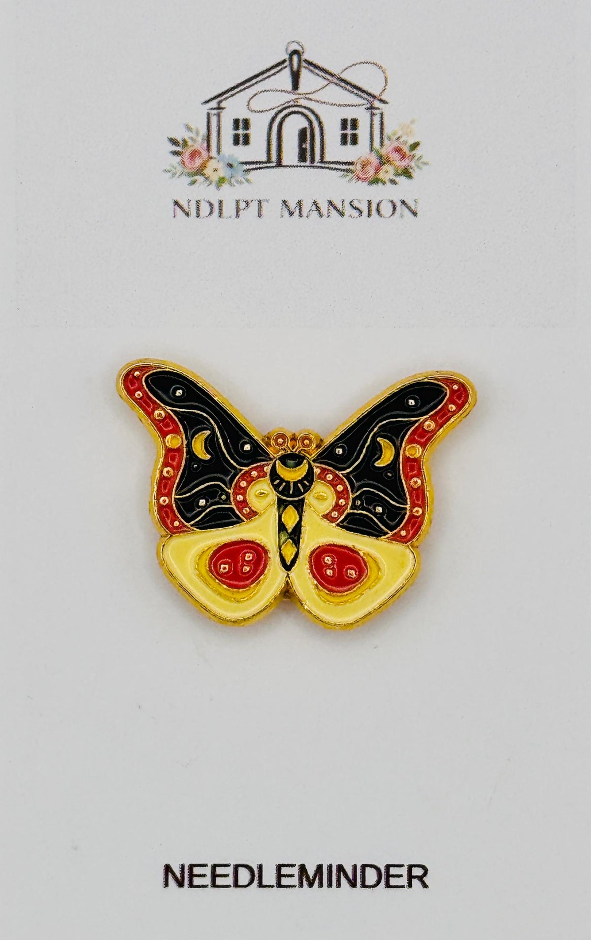 Orange & Black Butterfly Enamel