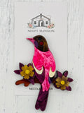 Pink Bird on a Branch Acrylic