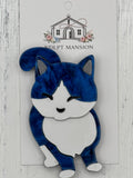 Blue & White Cat Acrylic