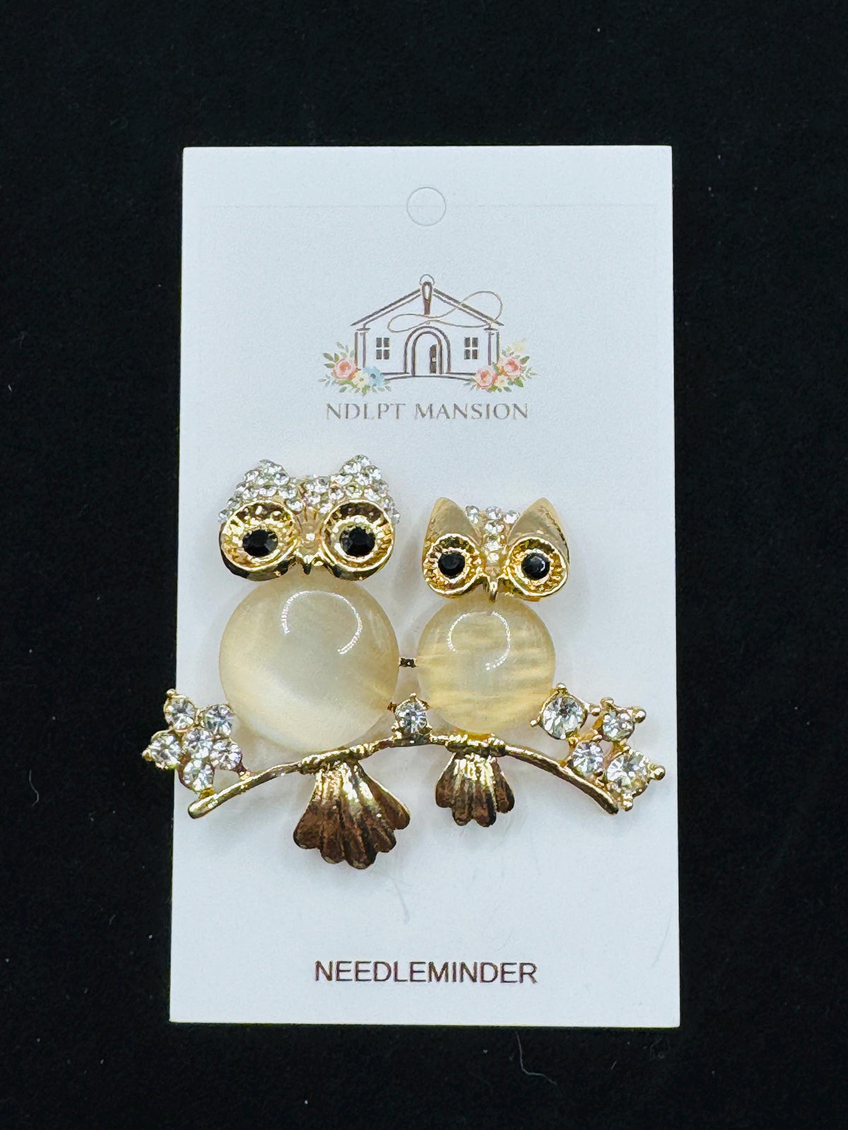 Two Owls on a Branch Jeweled
