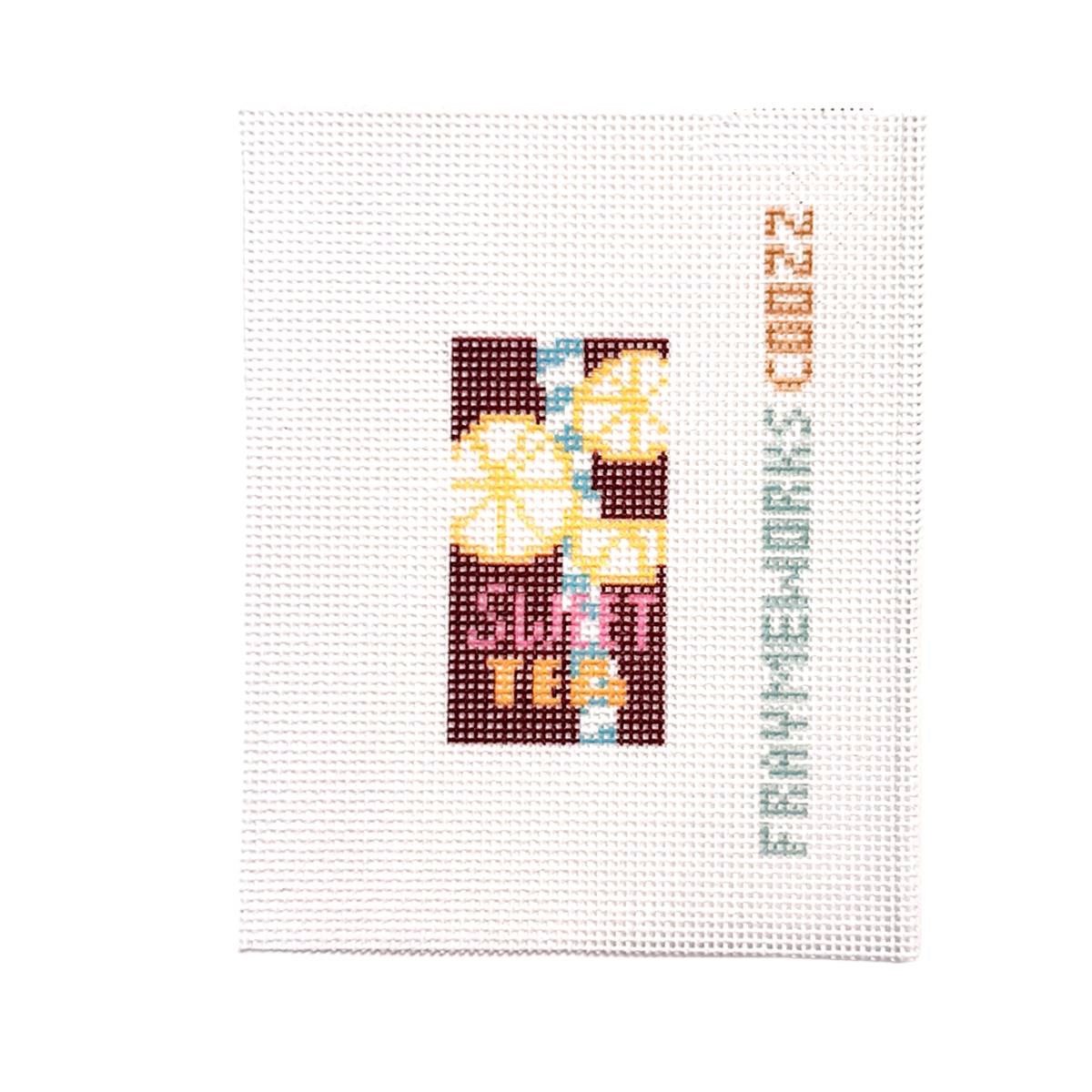 Frayme Works Sweet Tea 1.25"x 2.25" Mini Needlepoint Canvas