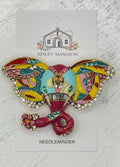 Multicolor Enamel and Jeweled Elephant Needleminder