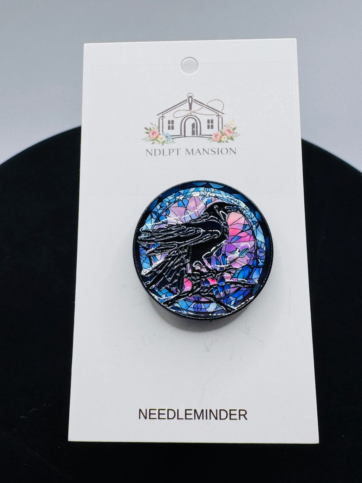 Stained Glass Raven Enamel