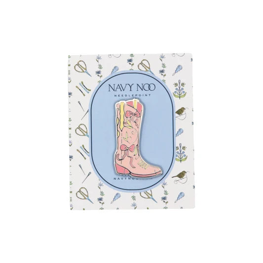 Navy Noo Pink Bow Boot