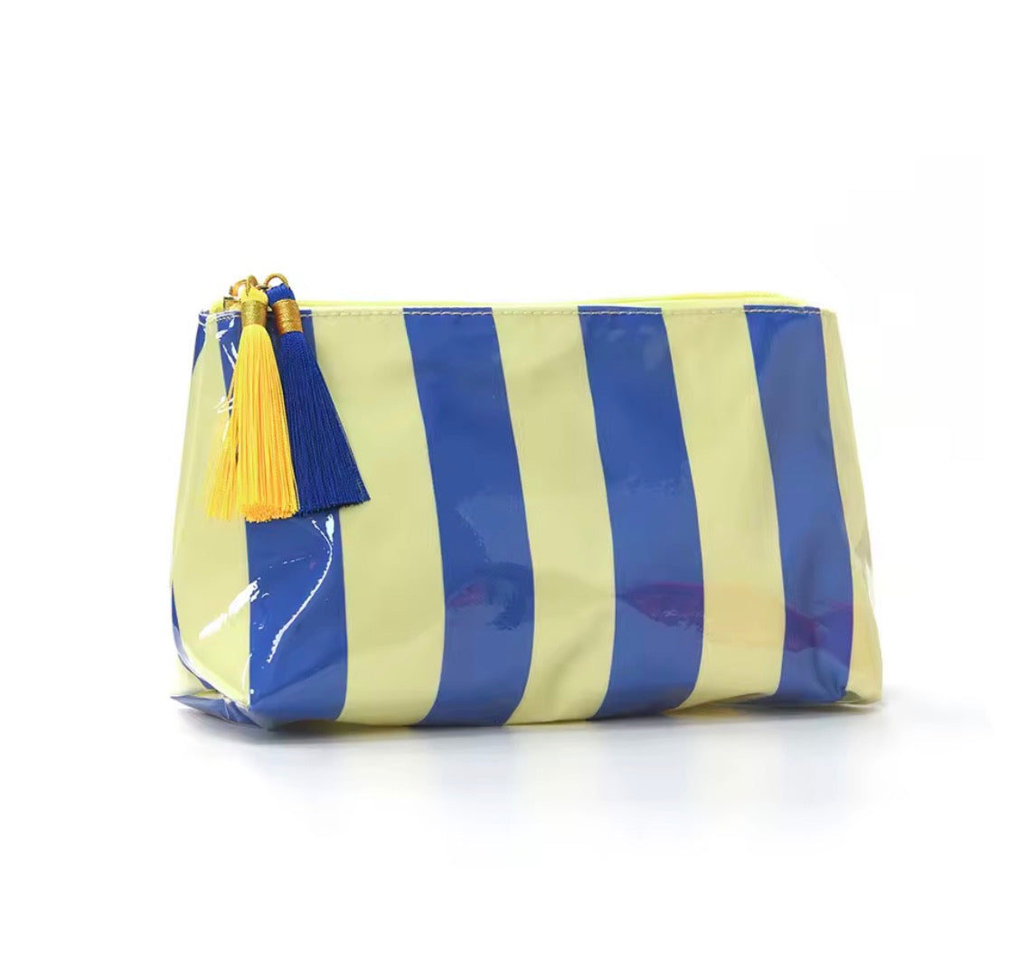 Striped Tassel Vinyl Pouch