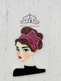 Pretty Lady w/Brown Hair Acrylic