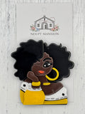 Black Girl w/Yellow Earrings Acrylic
