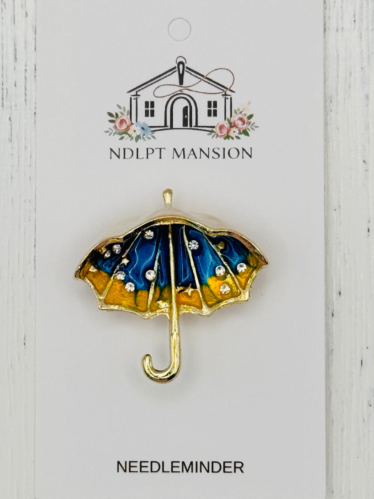 Blue & White Umbrella Deluxe Enamel