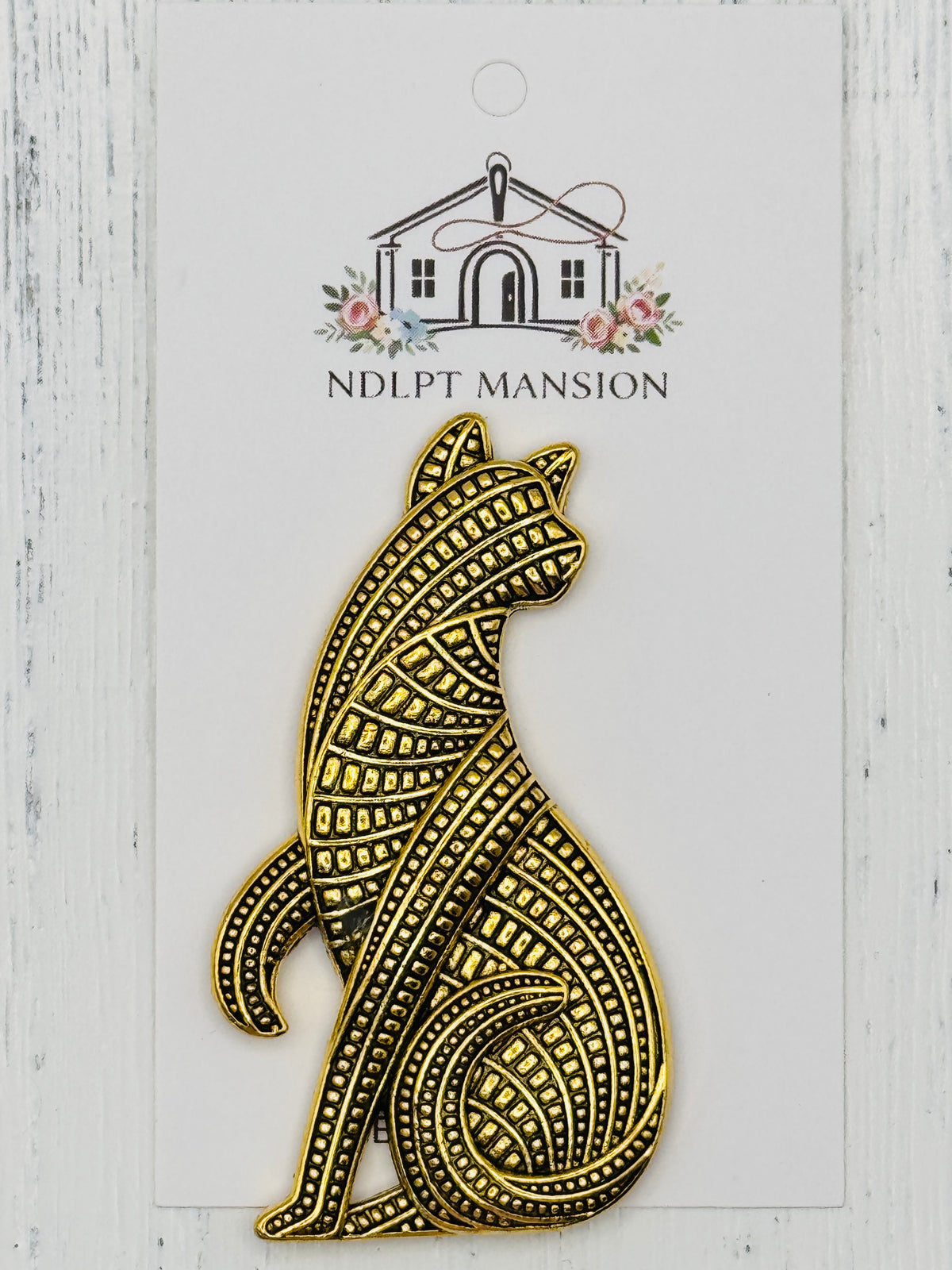 Gold Cat Jeweled