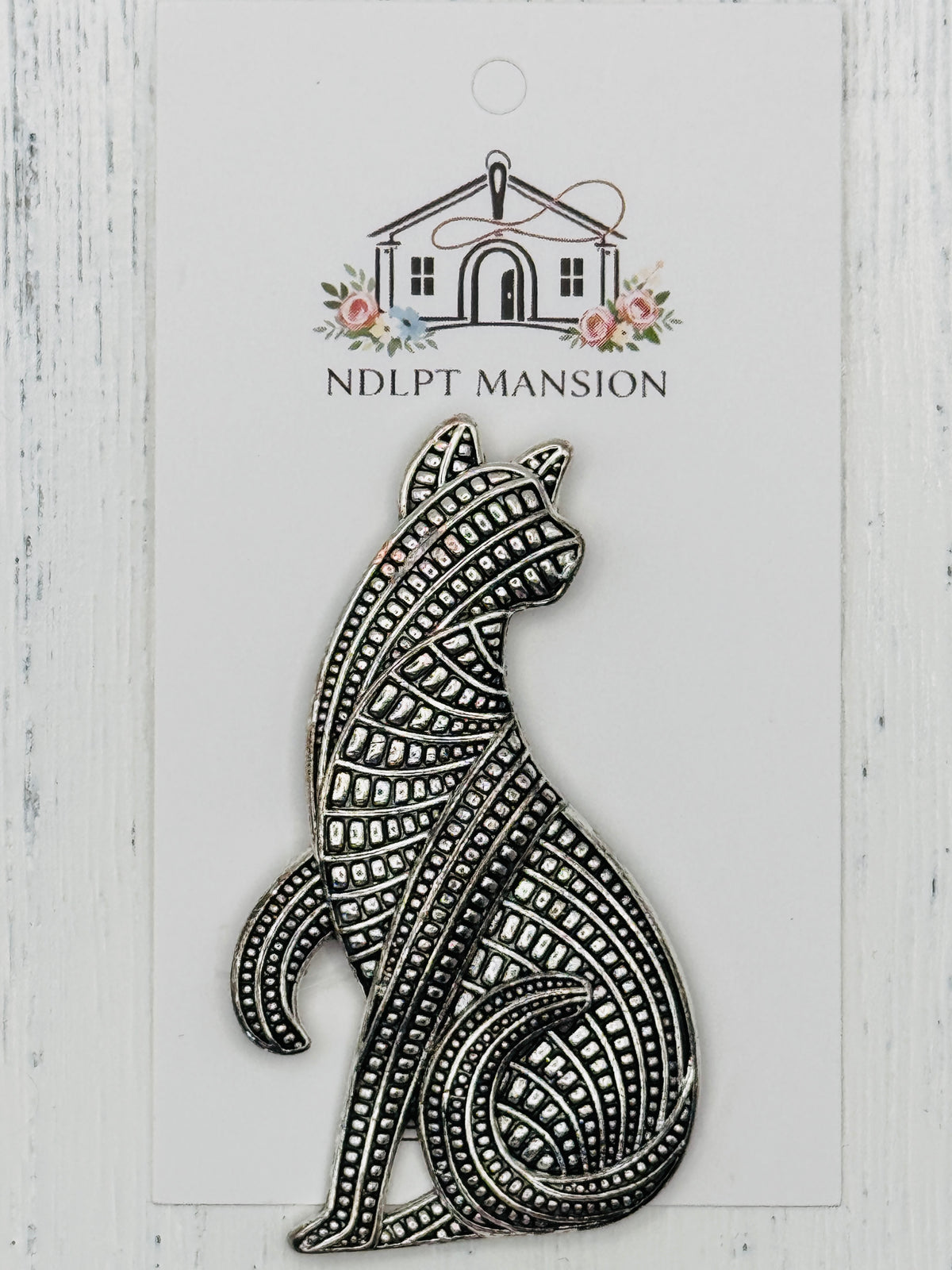 Silver Cat Jeweled