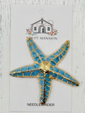 Teal Starfish Deluxe Enamel