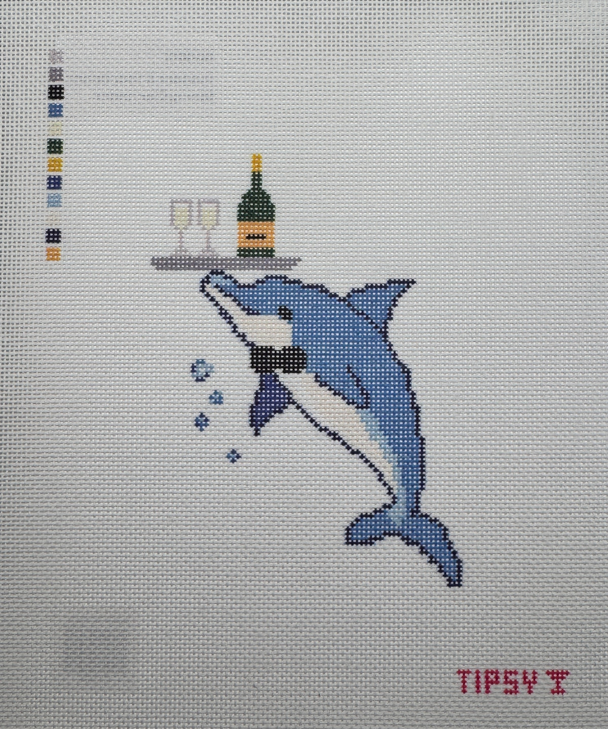 Threaded & Tipsy Dolphin Serving Champagne