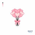 Navy Noo Bouquet of Hearts