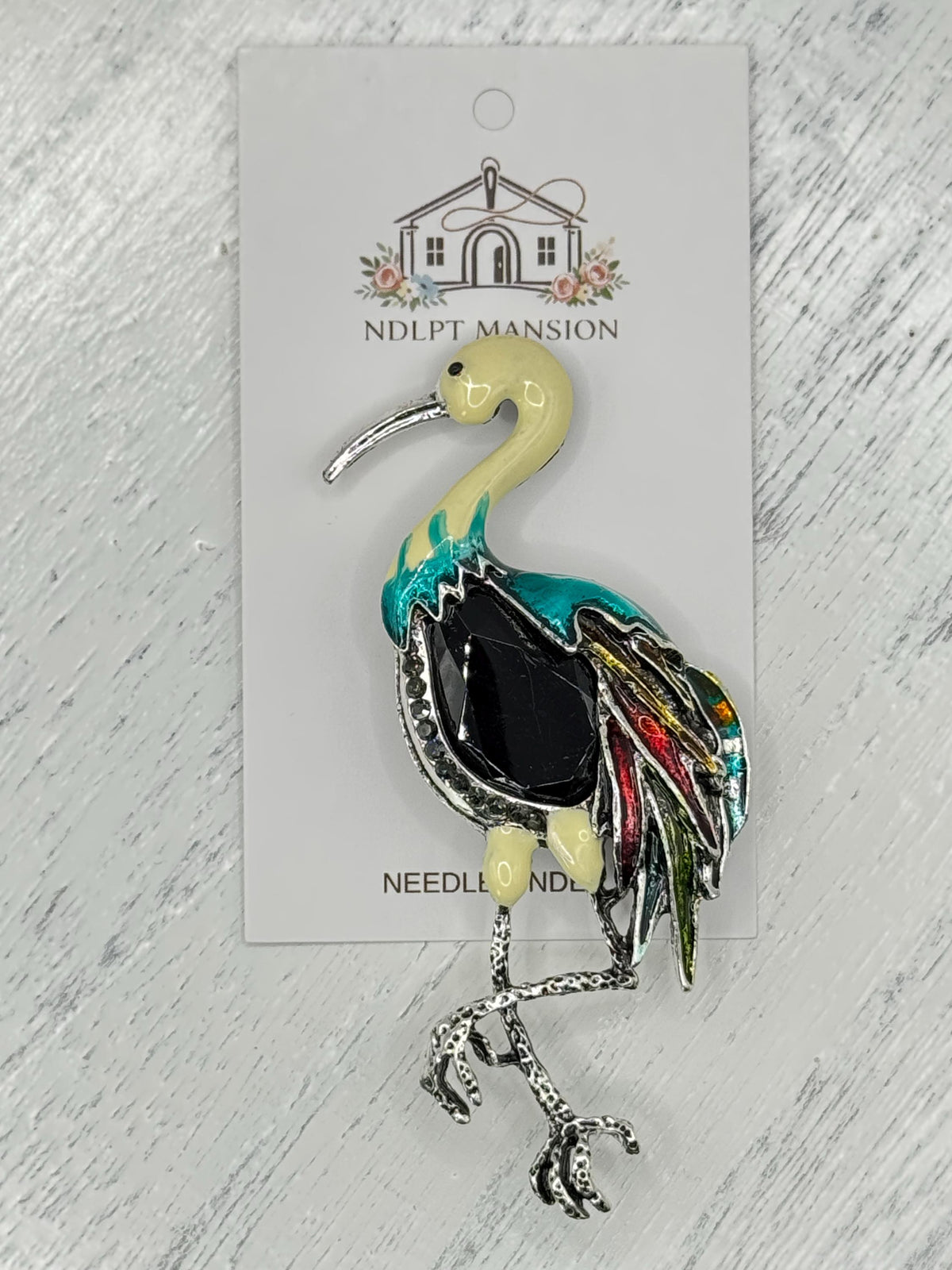 Egret Enamel Jeweled