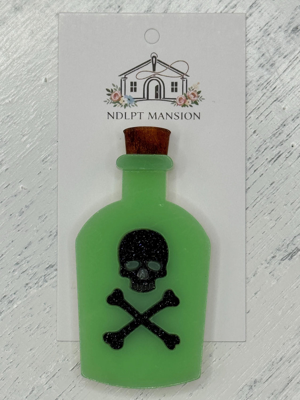 Poison Bottle with Skull Acrylic