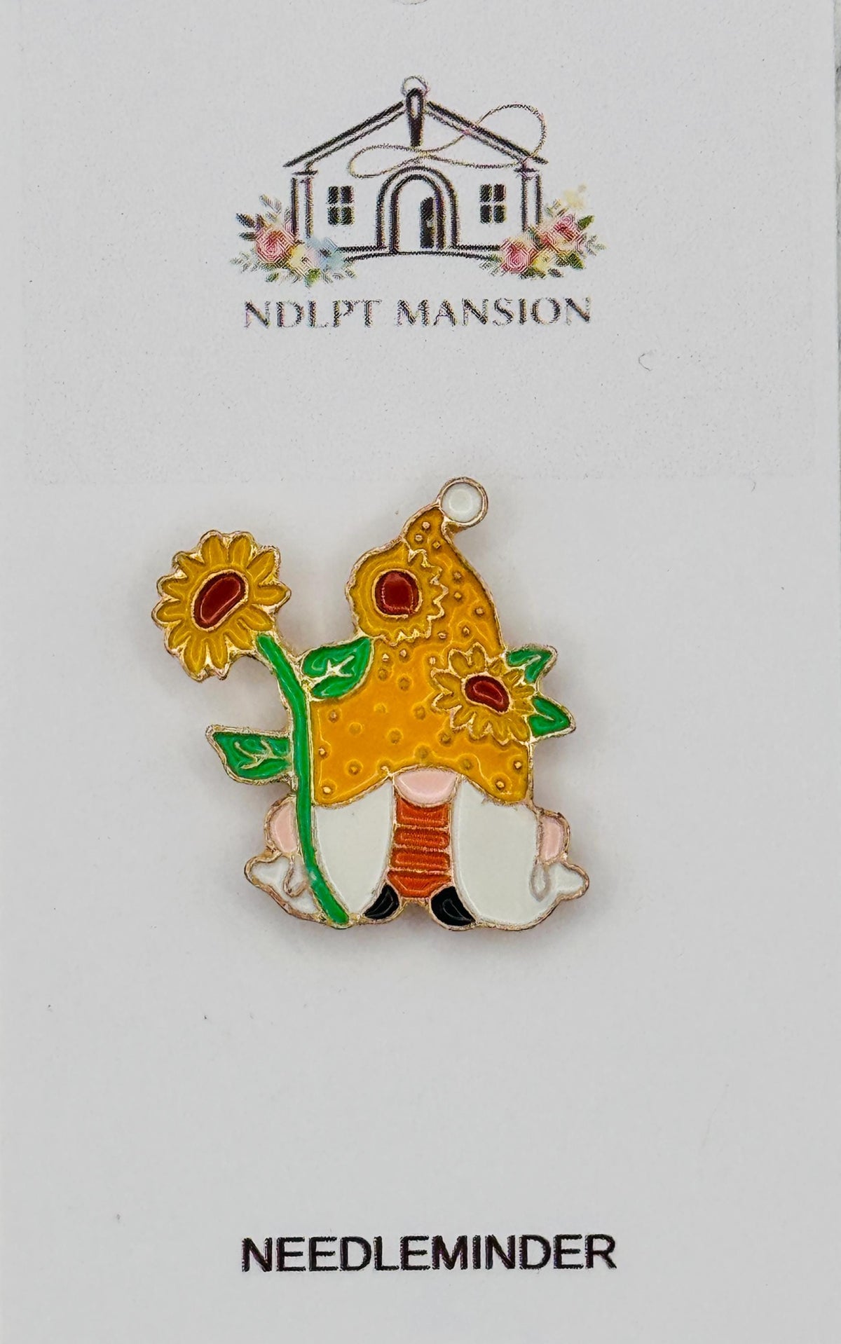 Sunflower Gnome Yellow Hat Enamel