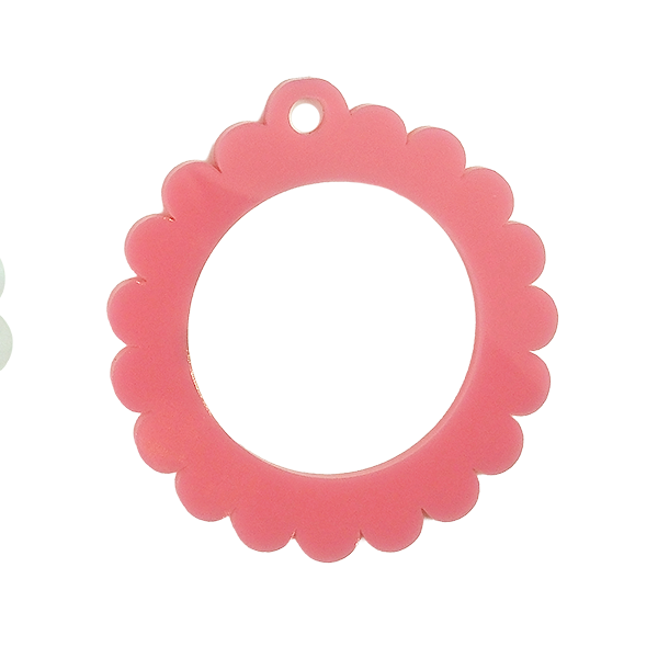 Frayme Works Bag Tag: Small Scallop Round: Tiffany Blue