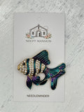 Fish with Teal & Purple Fins Jeweled