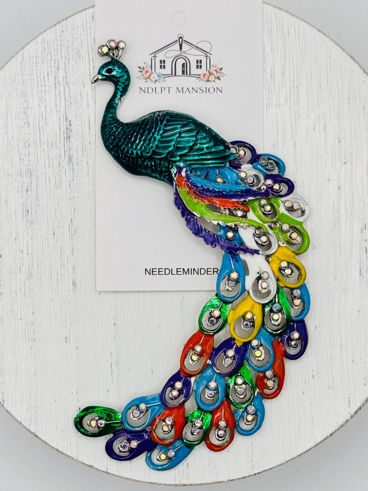 XXL Blue Green Peacock Jeweled