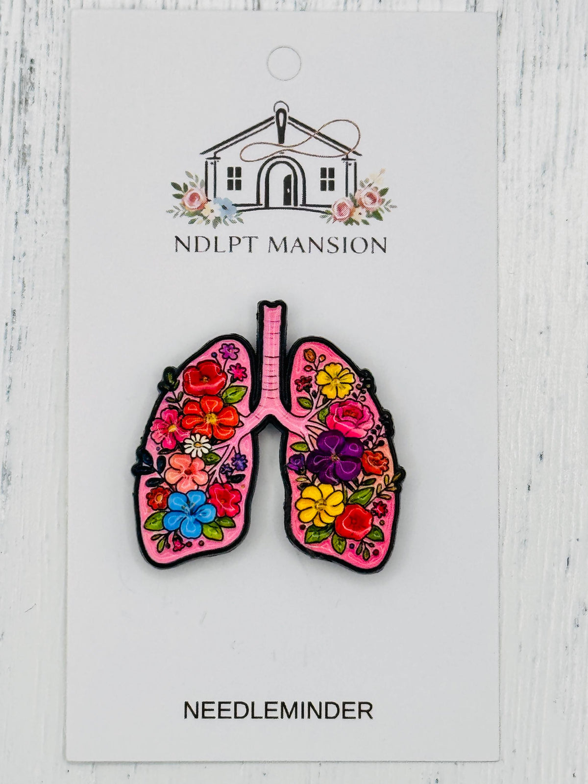 Anatomical Lungs Floral Enamel
