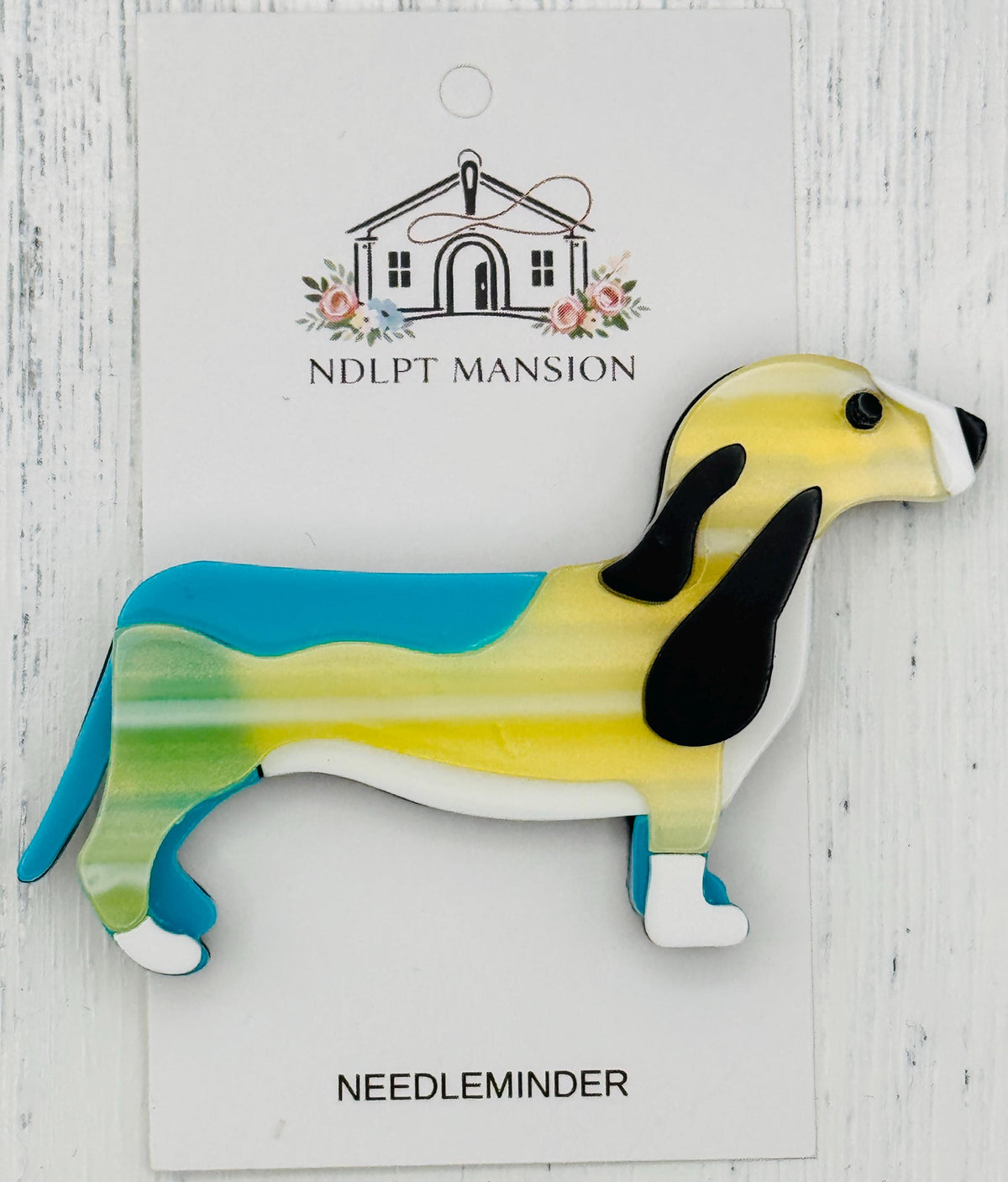 Teal & Yellow Dachshund Acrylic