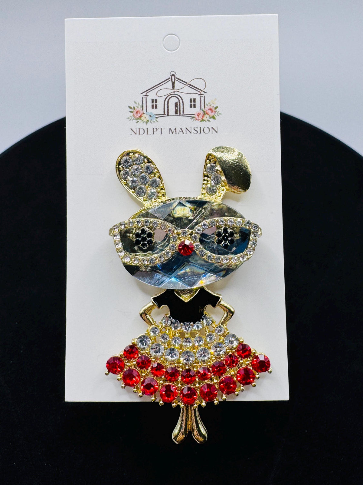 Miss Rabbit in Glasses Jeweled