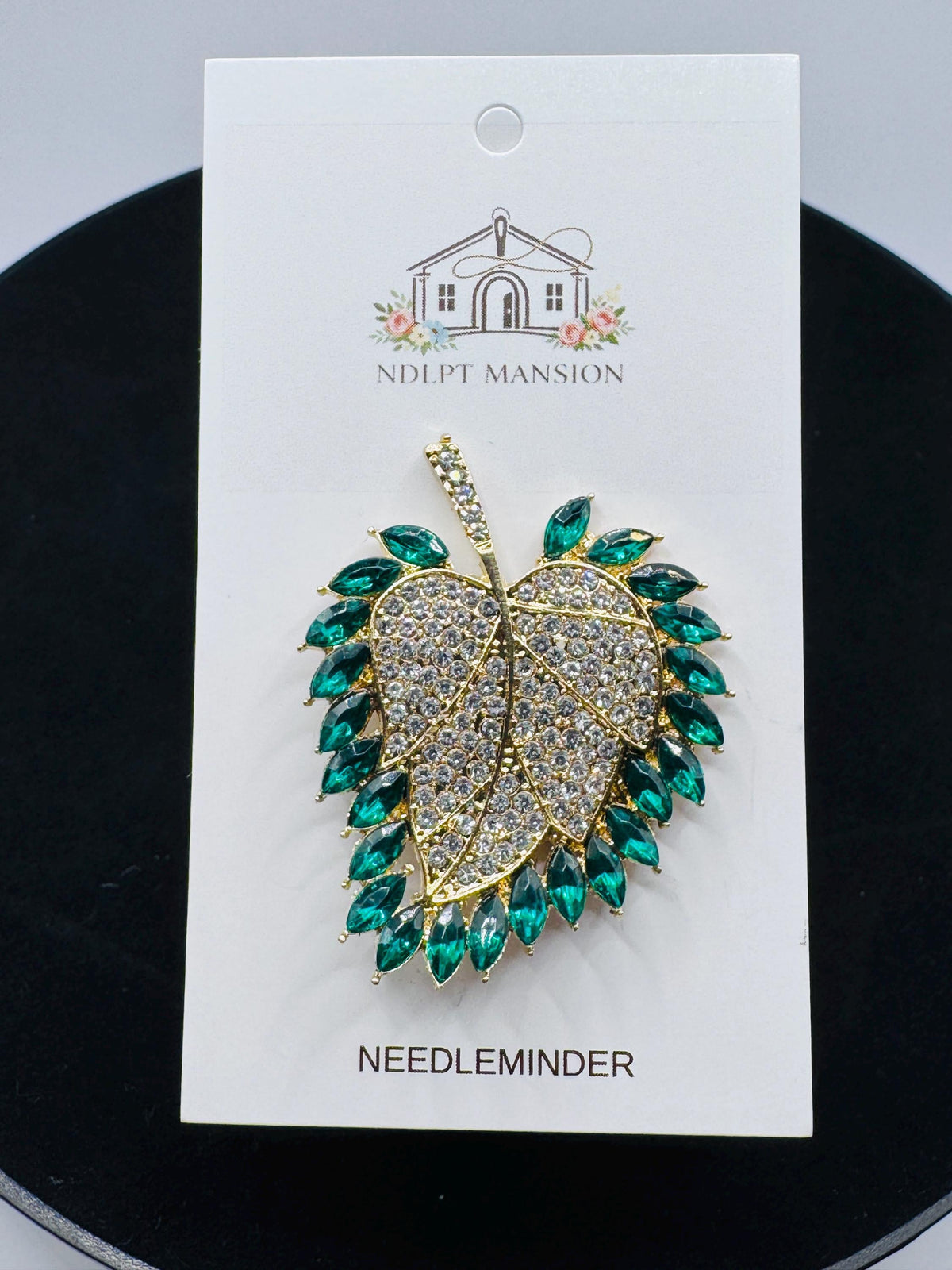 Green Leaf Jeweled