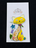 Yellow Calico Cat Enamel