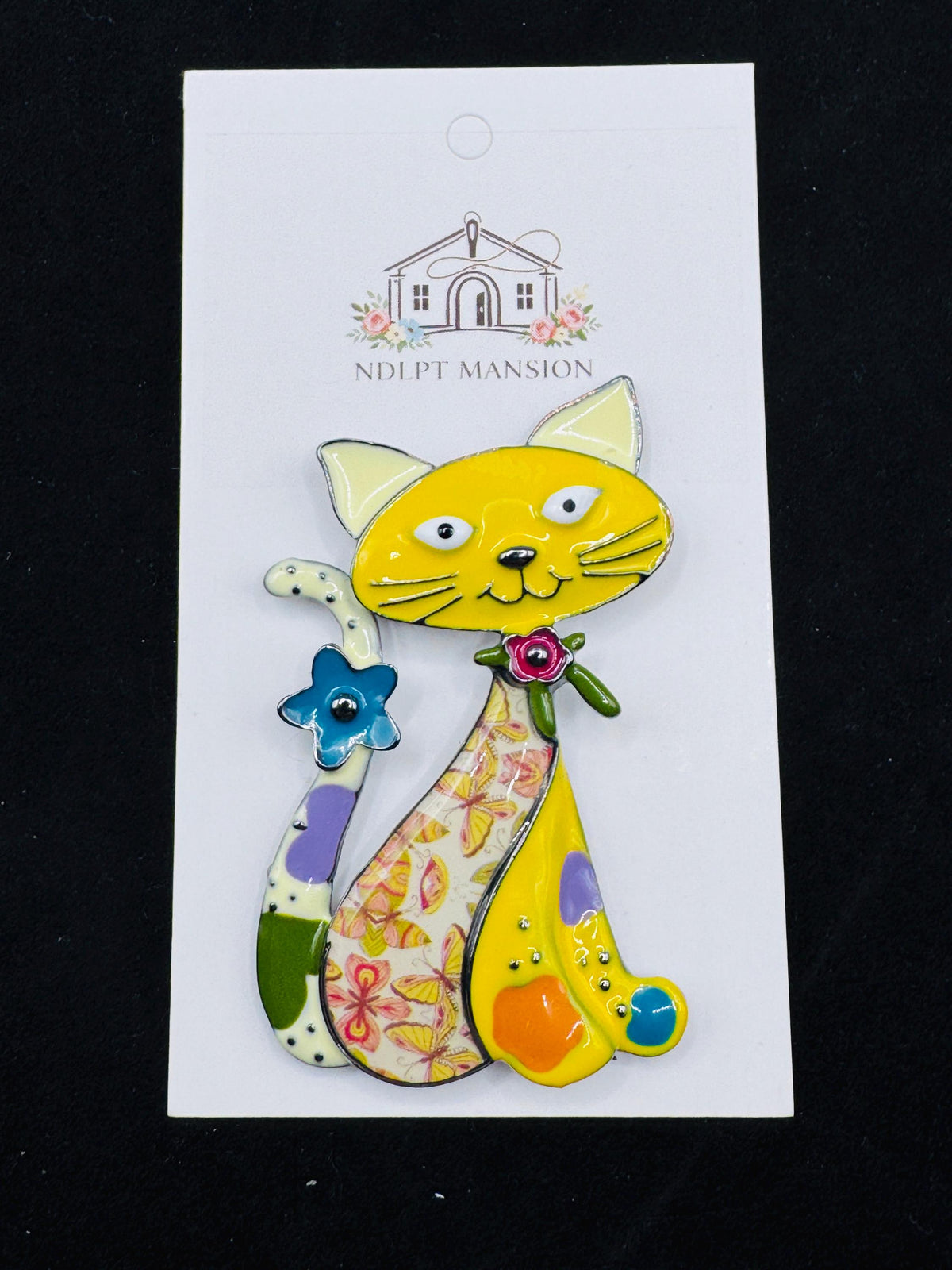 Yellow Calico Cat Enamel