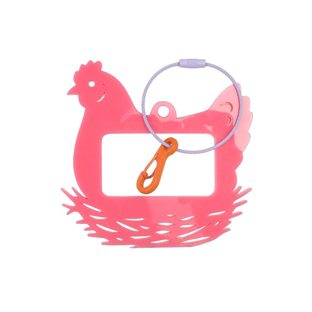 Frayme Works Bag Tag: Chicken: Red
