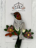 Brown & Green Bird on Branch Acrylic