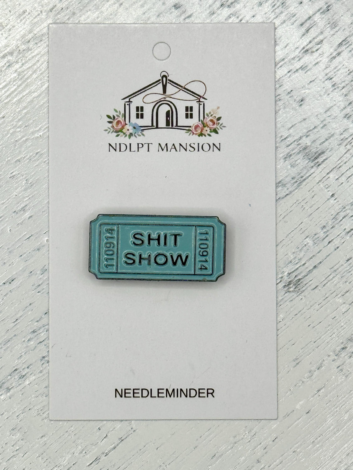 Shit Show Ticket Teal Enamel