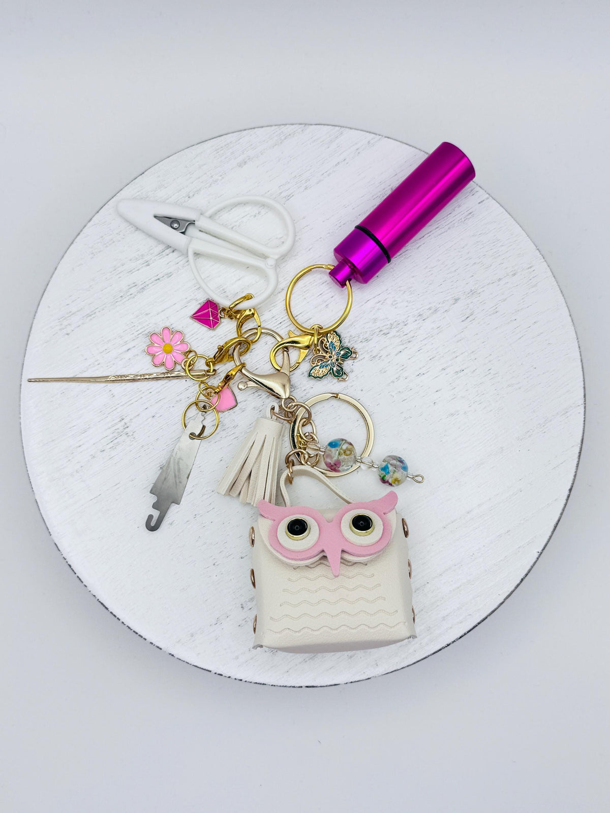 Owl Mini Purse Bag Charm Tool Kit