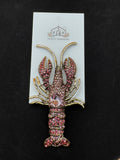 Large Pink Lobster Jeweled