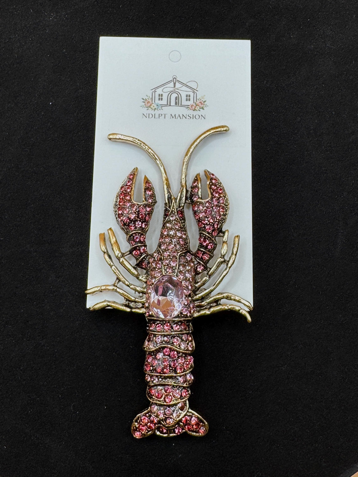 Large Pink Lobster Jeweled