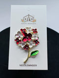 Red & White Hydrangea Deluxe Enamel