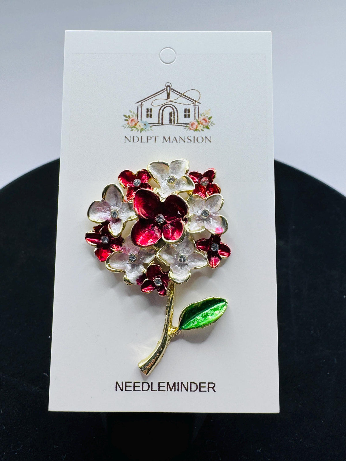 Red & White Hydrangea Deluxe Enamel