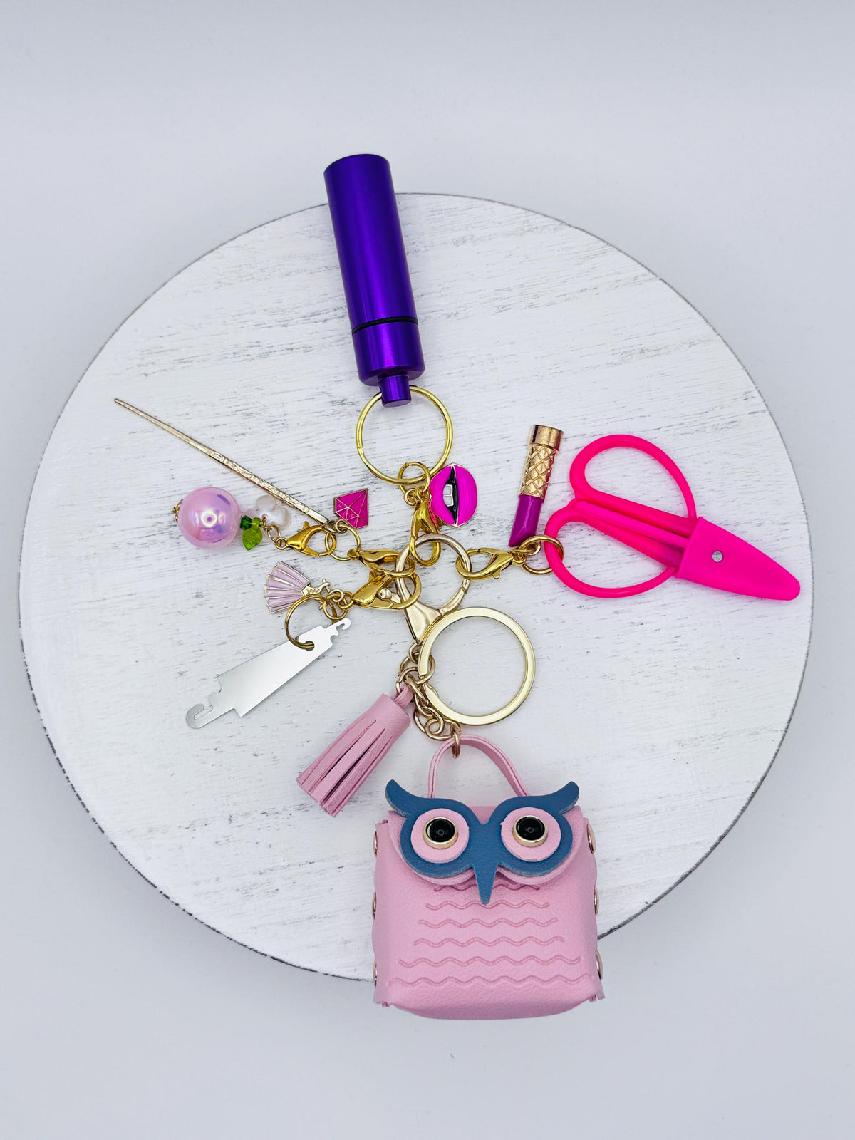 Owl Mini Purse Bag Charm Tool Kit