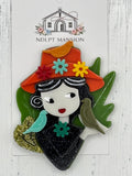 Bird Lady with Orange Hat Acrylic
