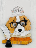 Reading Dog with Books Acrylic