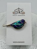 Blue and Teal Bird Deluxe Enamel