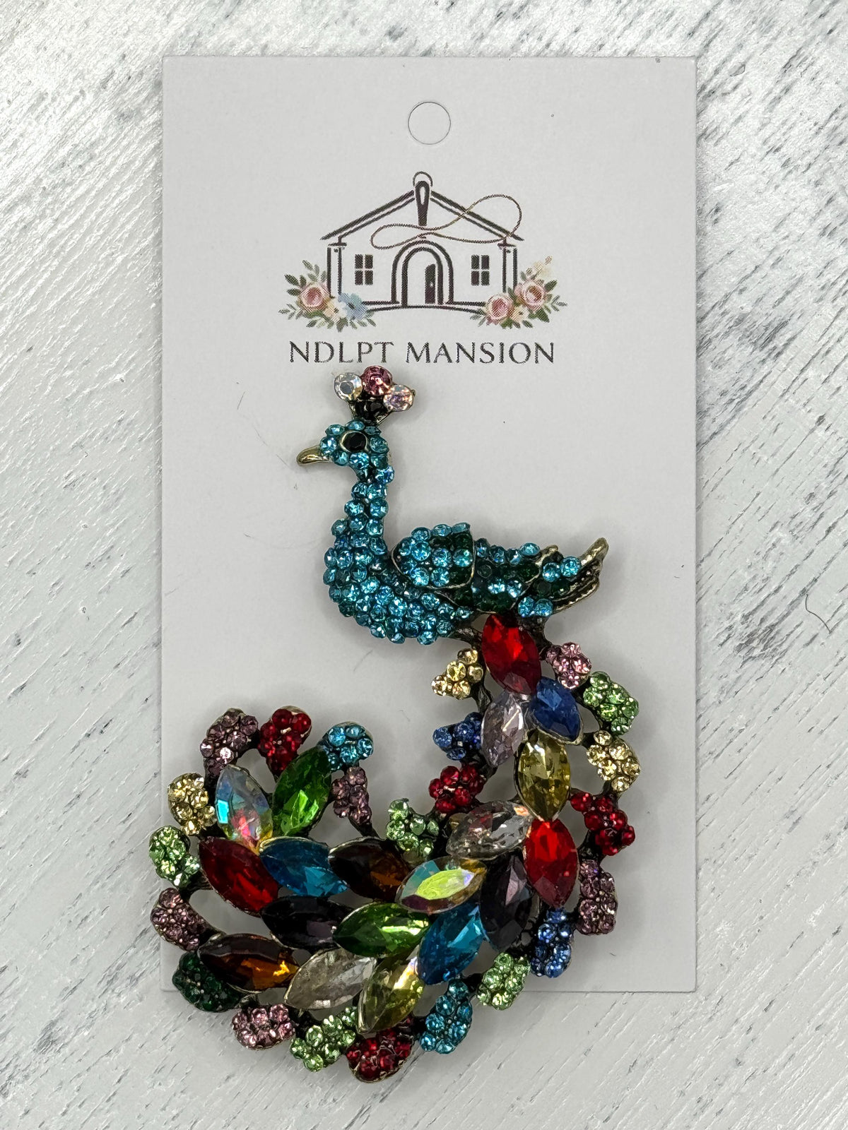 Peacock with Jeweled Tail Jeweled