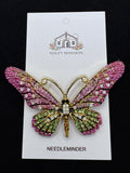 Pink & Green Monarch Butterfly Jeweled Needlminder