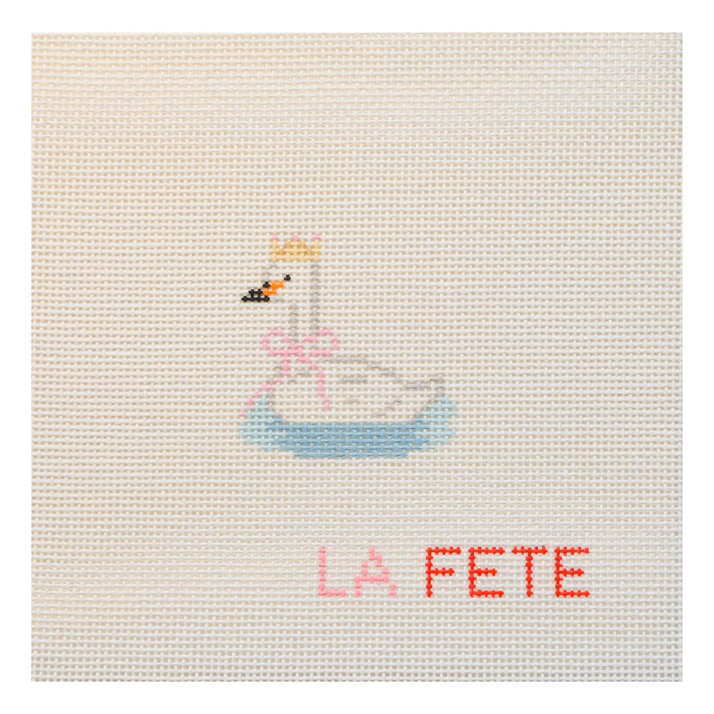 LaFete Party Animals - Swan Hand Painted Canvas