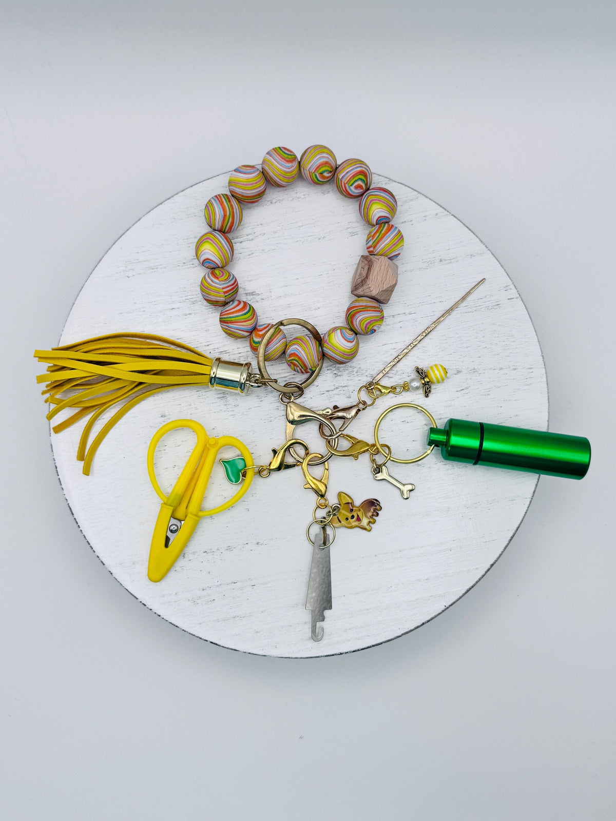 Silicone Bracelet Key Chain Tool Kit