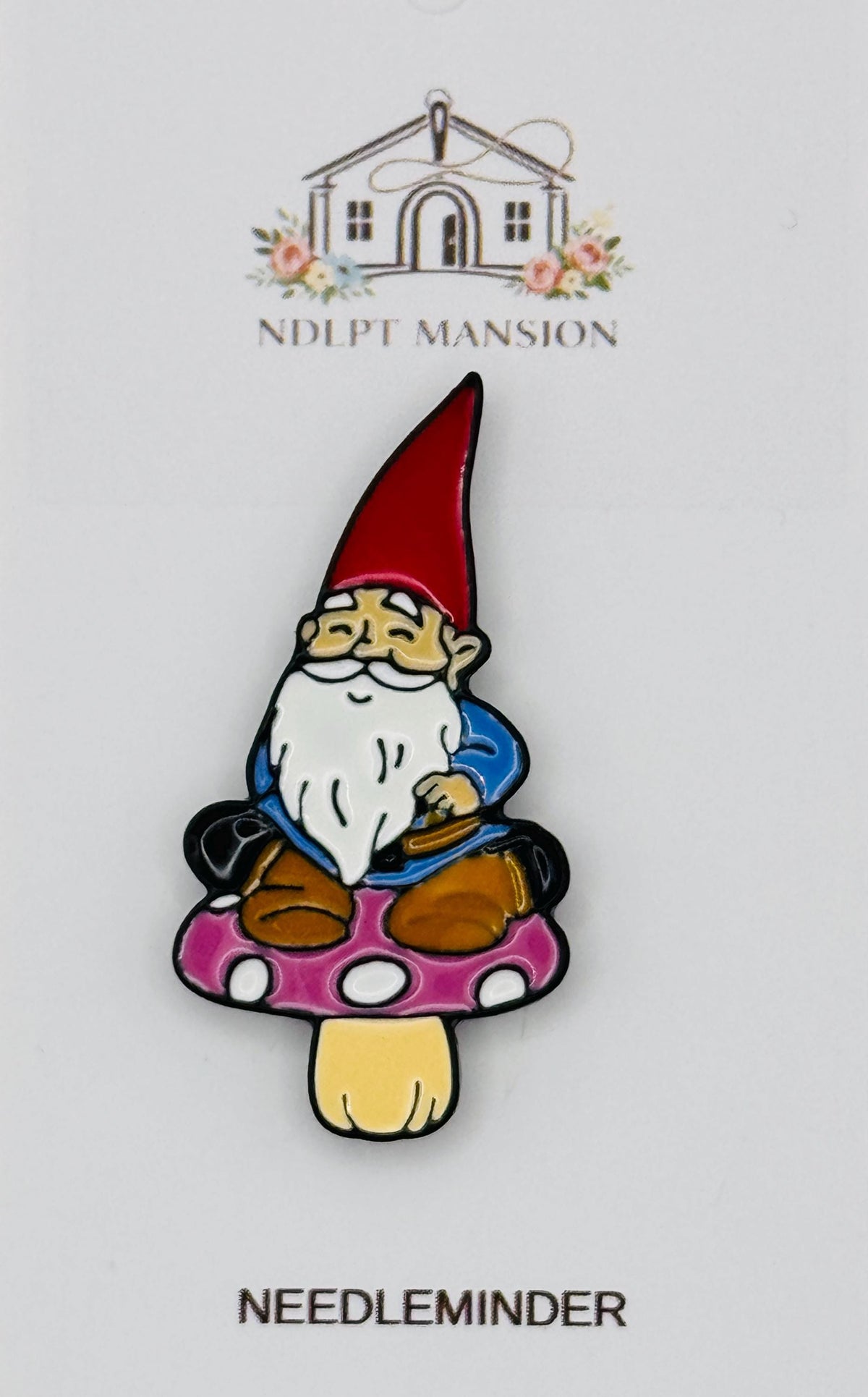 Gnome on Mushroom Enamel