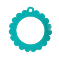 Frayme Works Bag Tag: Small Scallop Round: Tiffany Blue