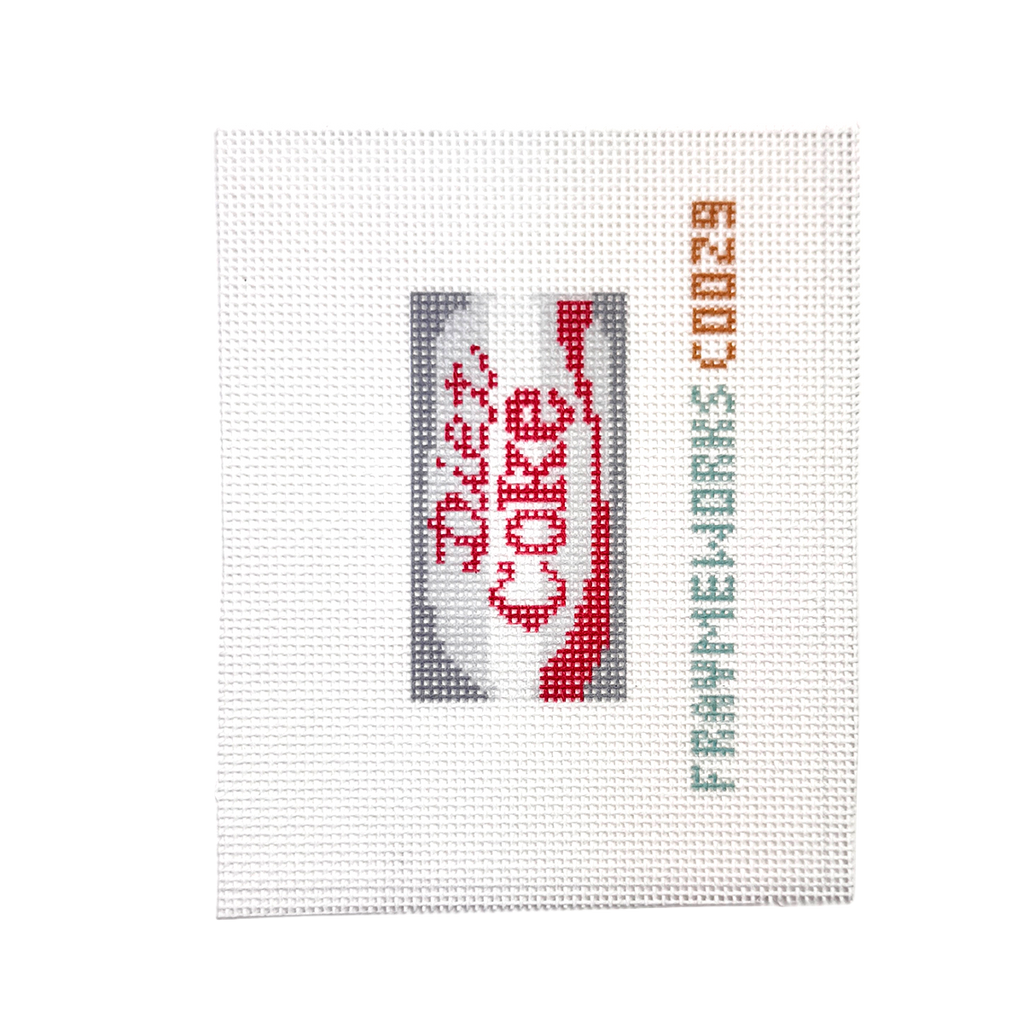 Frayme Works Diet Coke 1.25"x 2.5" Mini Needlepoint Canvas