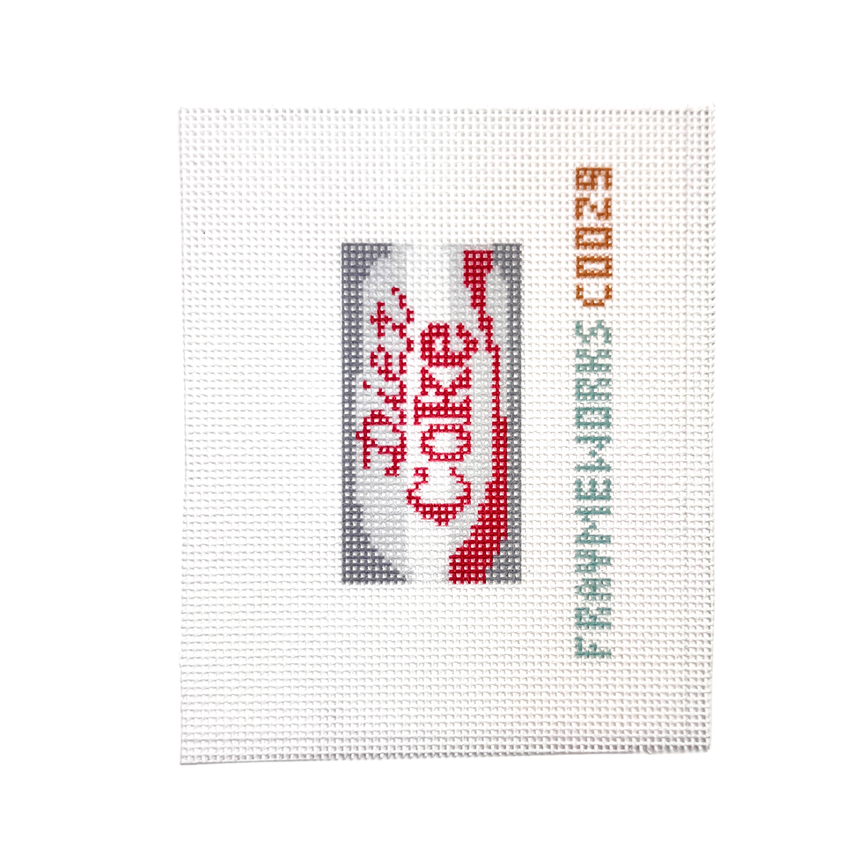 Frayme Works Diet Coke 1.25"x 2.5" Mini Needlepoint Canvas